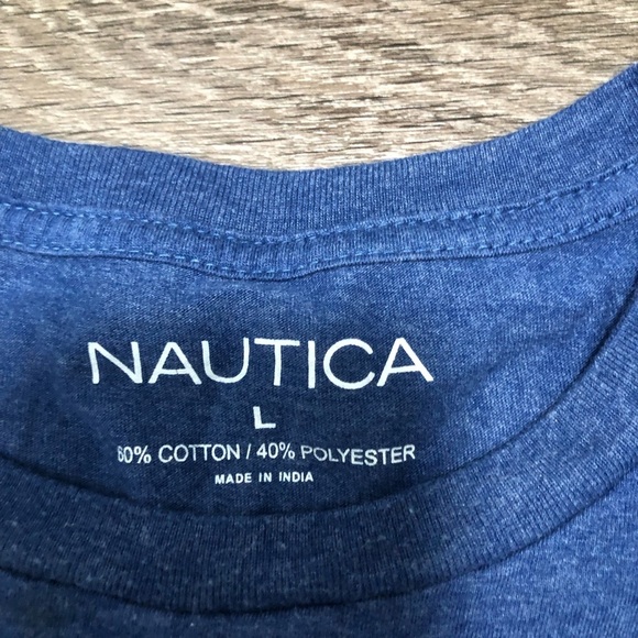 Nautica Men's T-Shirt - Blue Heather - Size L - Picture 3 of 3